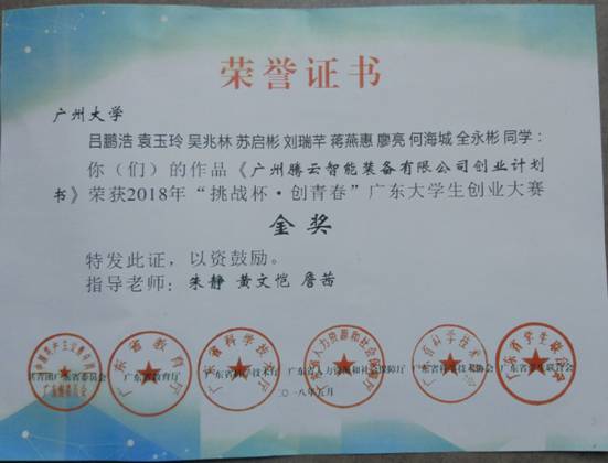 创青春省赛奖状